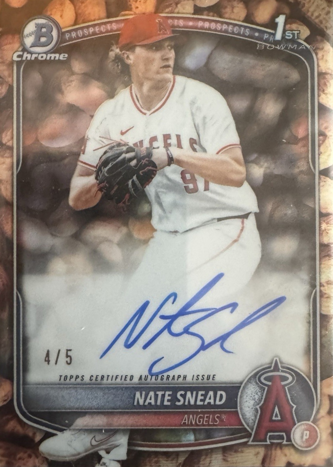 Nate Snead 2025 Bowman Draft #CPA-NSN Chrome Prospect Auto - Peanuts ...