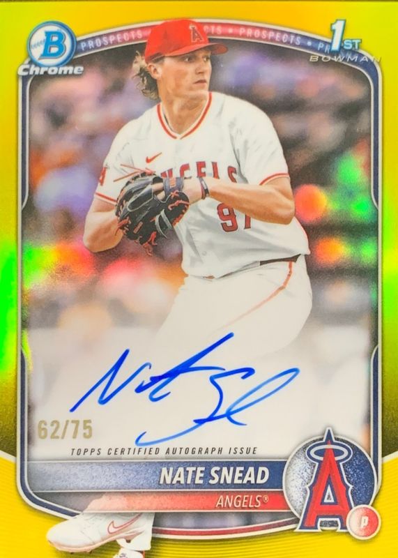 2025 Bowman Draft #CPA-NSN Chrome Prospect Auto - Yellow Refractor /75 (1st)