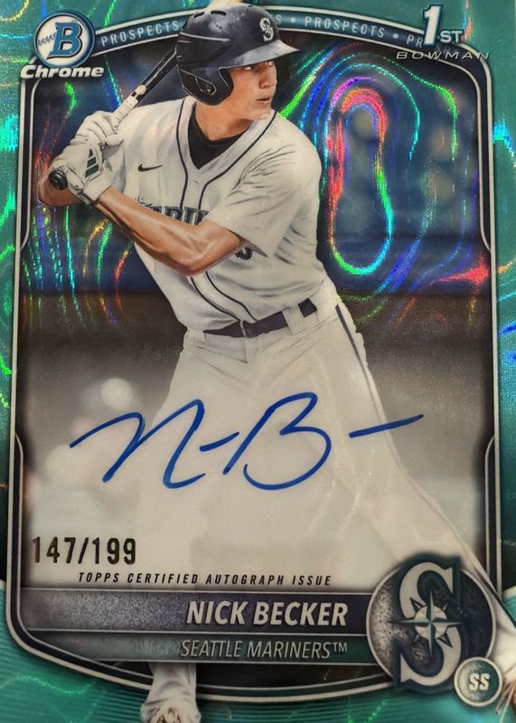 2025 Bowman Draft #CPA-NB Chrome Prospect Auto - Aqua Lava Refractor /199 (1st)