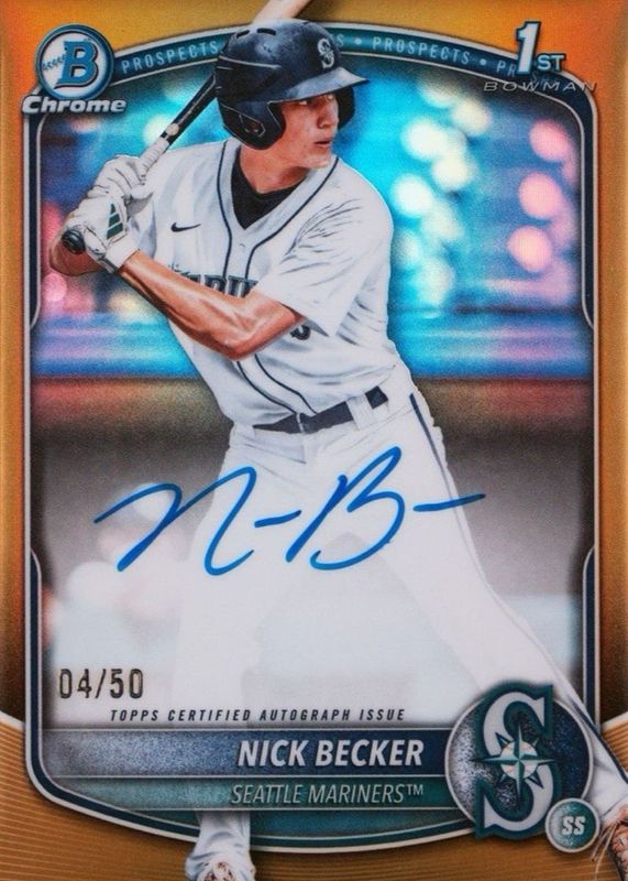 2025 Bowman Draft #CPA-NB Chrome Prospect Auto - Gold Refractor /50 (1st)