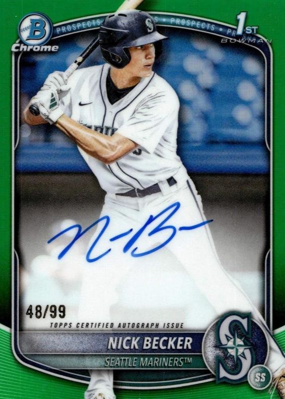 2025 Bowman Draft #CPA-NB Chrome Prospect Auto - Green Refractor /99 (1st)