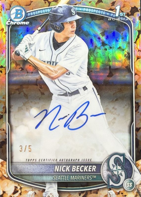 2025 Bowman Draft #CPA-NB Chrome Prospect Auto - Popcorn Refractor /5 (1st)