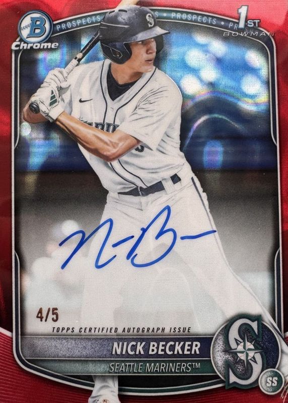 2025 Bowman Draft #CPA-NB Chrome Prospect Auto - Red Lava Refractor /5 (1st)