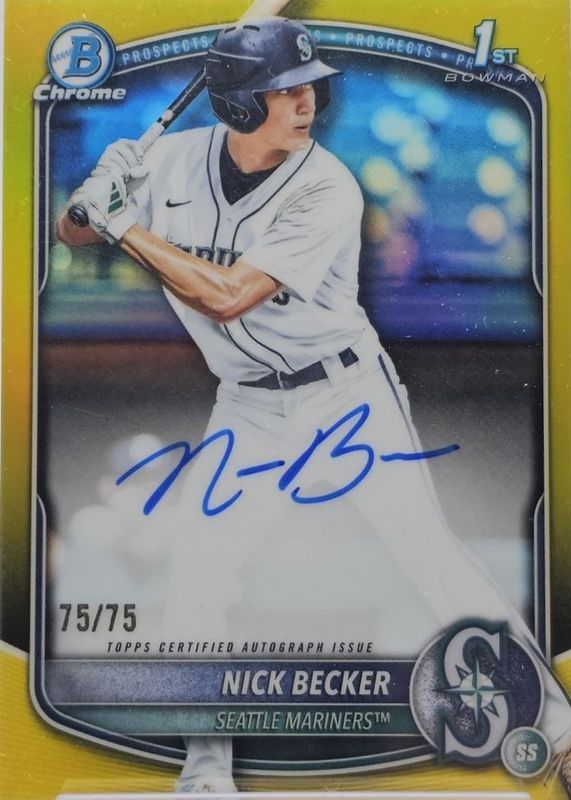 2025 Bowman Draft #CPA-NB Chrome Prospect Auto - Yellow Refractor /75 (1st)