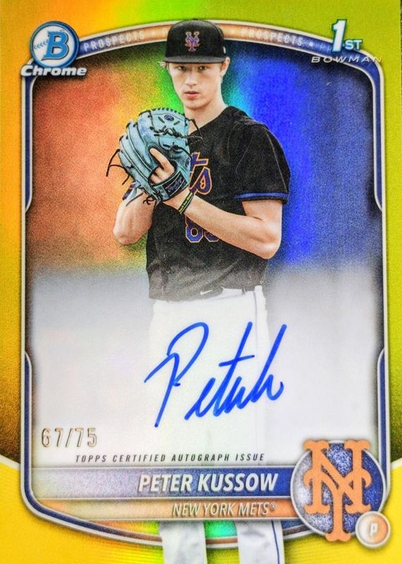 2025 Bowman Draft #CPA-PK Chrome Prospect Auto - Yellow Refractor /75 (1st)