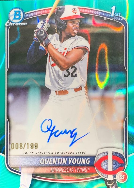 2025 Bowman Draft #CPA-QY Chrome Prospect Auto - Aqua Lava Refractor /199 (1st)