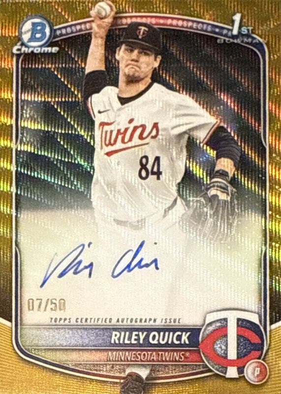 2025 Bowman Draft #CPA-RQ Chrome Prospect Auto - Gold Wave Refractor /50 (1st)