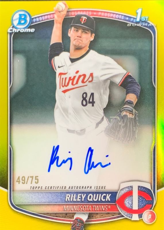 2025 Bowman Draft #CPA-RQ Chrome Prospect Auto - Yellow Refractor /75 (1st)