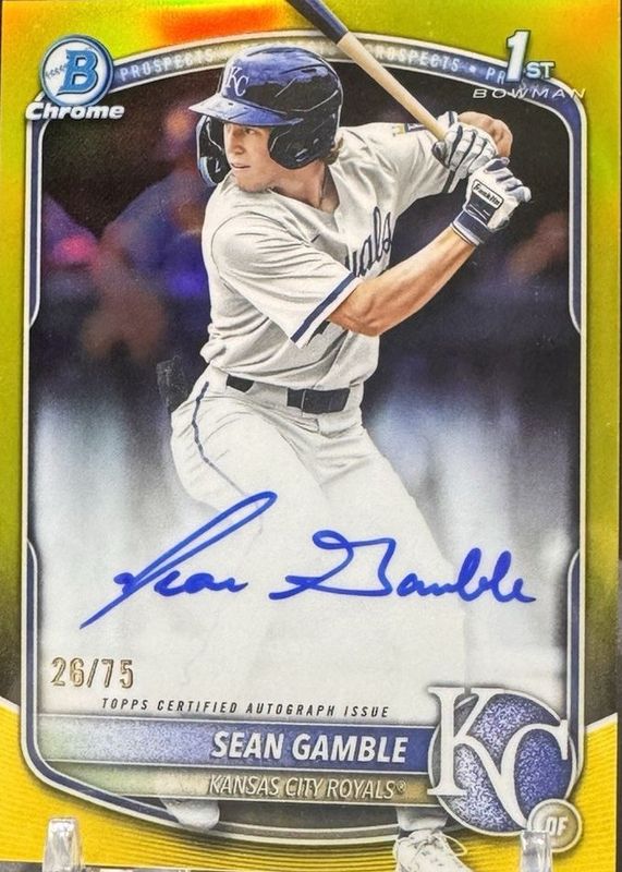 2025 Bowman Draft #CPA-SG Chrome Prospect Auto - Yellow Refractor /75 (1st)