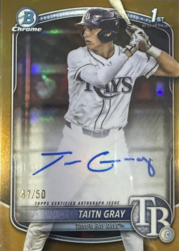 2025 Bowman Draft #CPA-TG Chrome Prospect Auto - Gold Refractor /50 (1st)