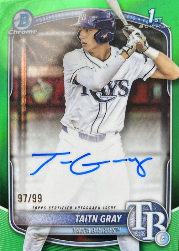 2025 Bowman Draft #CPA-TG Chrome Prospect Auto - Green Refractor /99 (1st)
