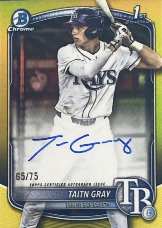 2025 Bowman Draft #CPA-TG Chrome Prospect Auto - Yellow Refractor /75 (1st)