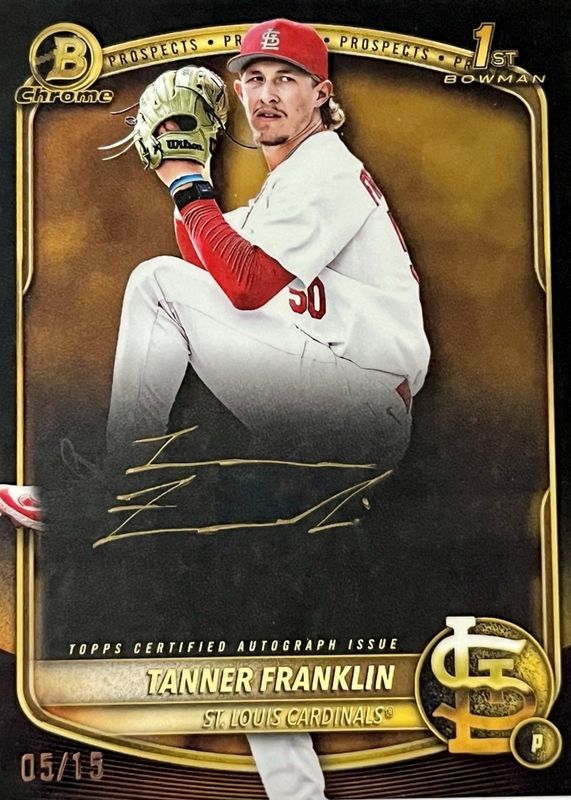 2025 Bowman Draft #CPA-TF Chrome Prospect Auto - Gold Ink /15 (1st)