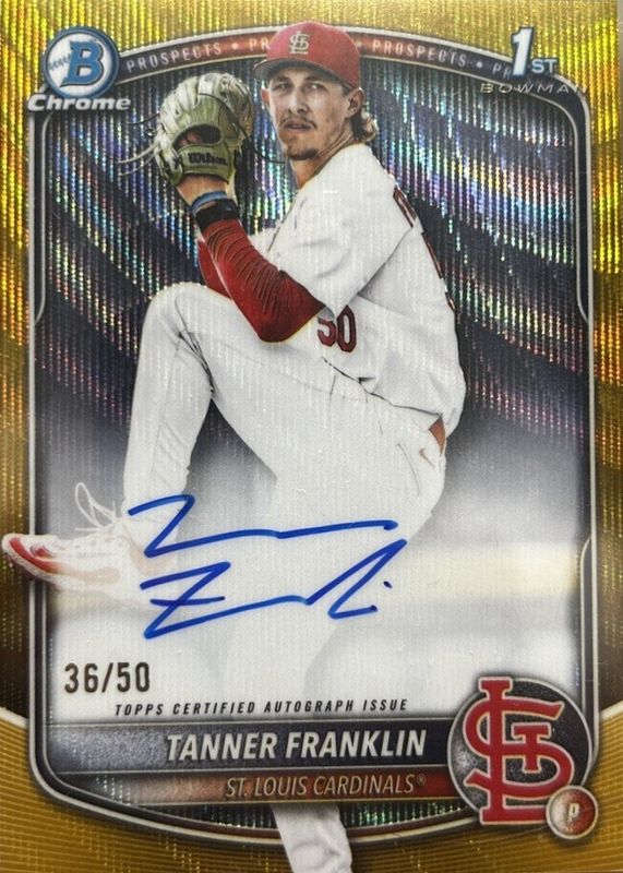 2025 Bowman Draft #CPA-TF Chrome Prospect Auto - Gold Wave Refractor /50 (1st)