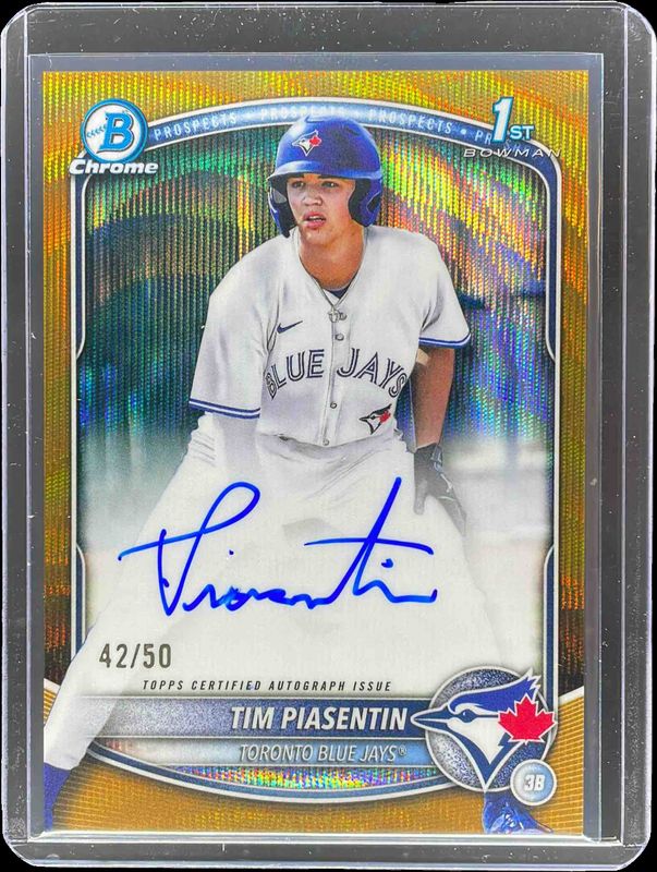 2025 Bowman Draft #CPA-TP Chrome Prospect Auto - Gold Wave Refractor /50 (1st)