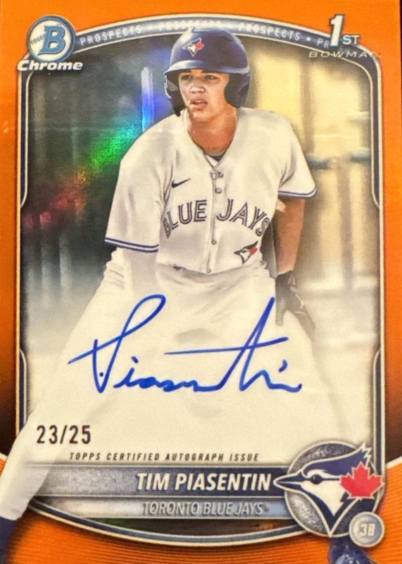 2025 Bowman Draft #CPA-TP Chrome Prospect Auto - Orange Refractor /25 (1st)