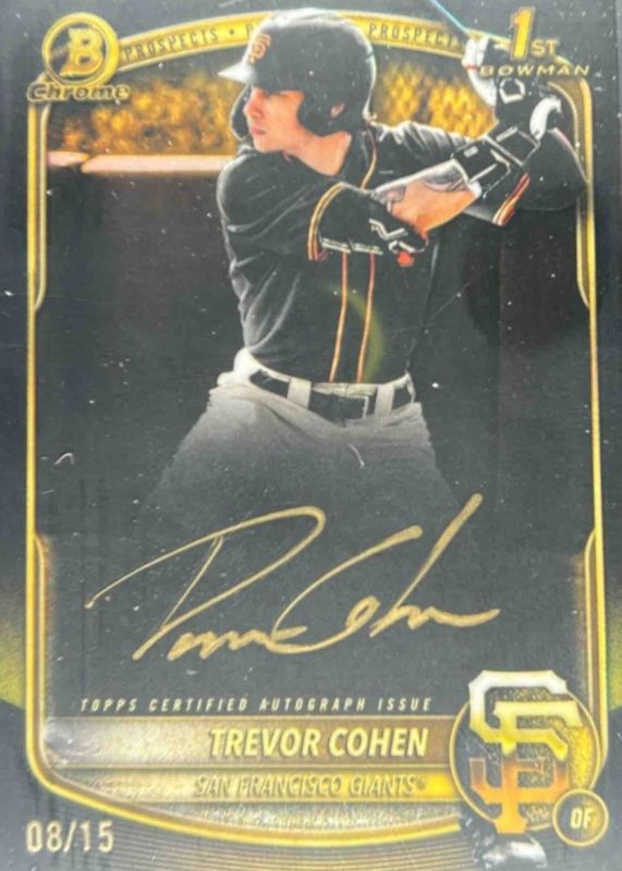 2025 Bowman Draft #CPA-TC Chrome Prospect Auto - Gold Ink /15 (1st)