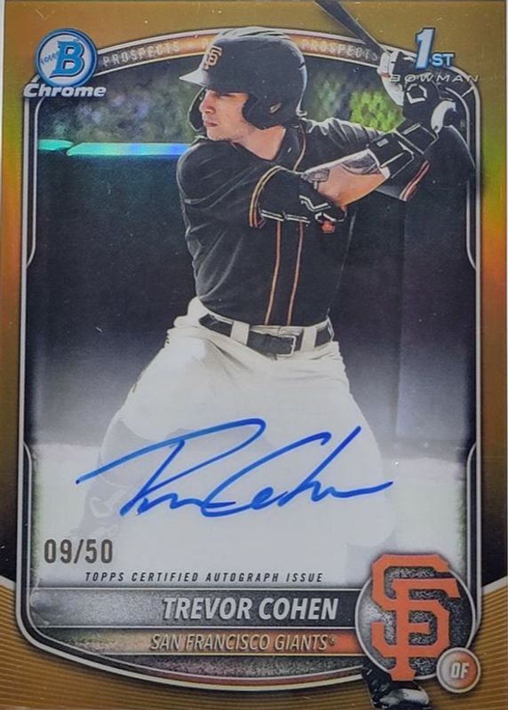 2025 Bowman Draft #CPA-TC Chrome Prospect Auto - Gold Refractor /50 (1st)
