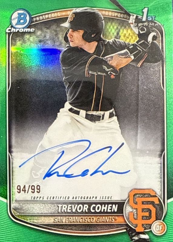2025 Bowman Draft #CPA-TC Chrome Prospect Auto - Green Refractor /99 (1st)