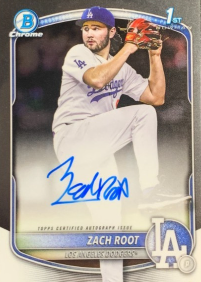 Zach Root 2025 Bowman Draft #CPA-ZR Chrome Prospect Auto (1st 