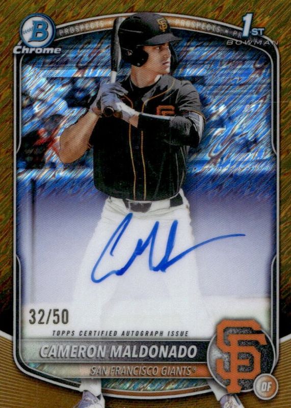 2025 Bowman Draft #CPA-CMA Chrome Prospect Auto - Gold Shimmer Refractor /50 (1st)