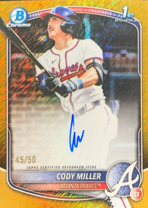 2025 Bowman Draft #CPA-CM Chrome Prospect Auto - Gold Shimmer Refractor /50 (1st)