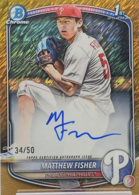 2025 Bowman Draft #CPA-MF Chrome Prospect Auto - Gold Shimmer Refractor /50 (1st)