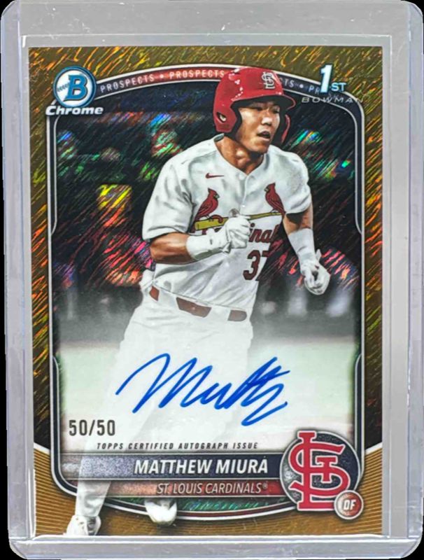 2025 Bowman Draft #CPA-MMI Chrome Prospect Auto - Gold Shimmer Refractor /50 (1st)