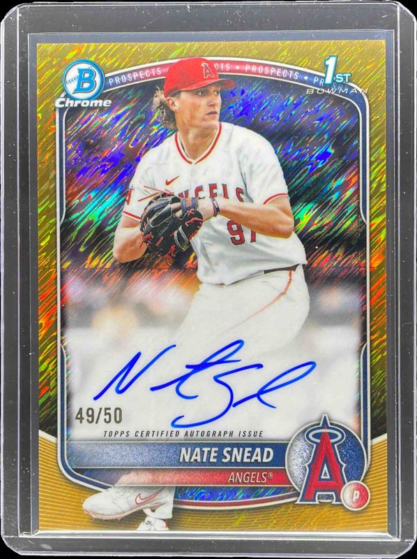 2025 Bowman Draft #CPA-NSN Chrome Prospect Auto - Gold Shimmer Refractor /50 (1st)