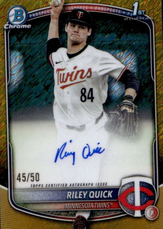2025 Bowman Draft #CPA-RQ Chrome Prospect Auto - Gold Shimmer Refractor /50 (1st)