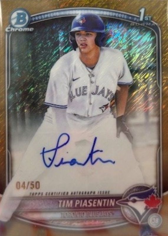 2025 Bowman Draft #CPA-TP Chrome Prospect Auto - Gold Shimmer Refractor /50 (1st)
