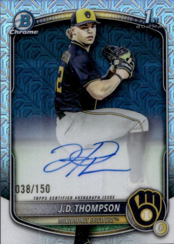 2025 Bowman Draft #CPA-JT Chrome Prospect Auto - HTA Choice Refractor /150 (1st)
