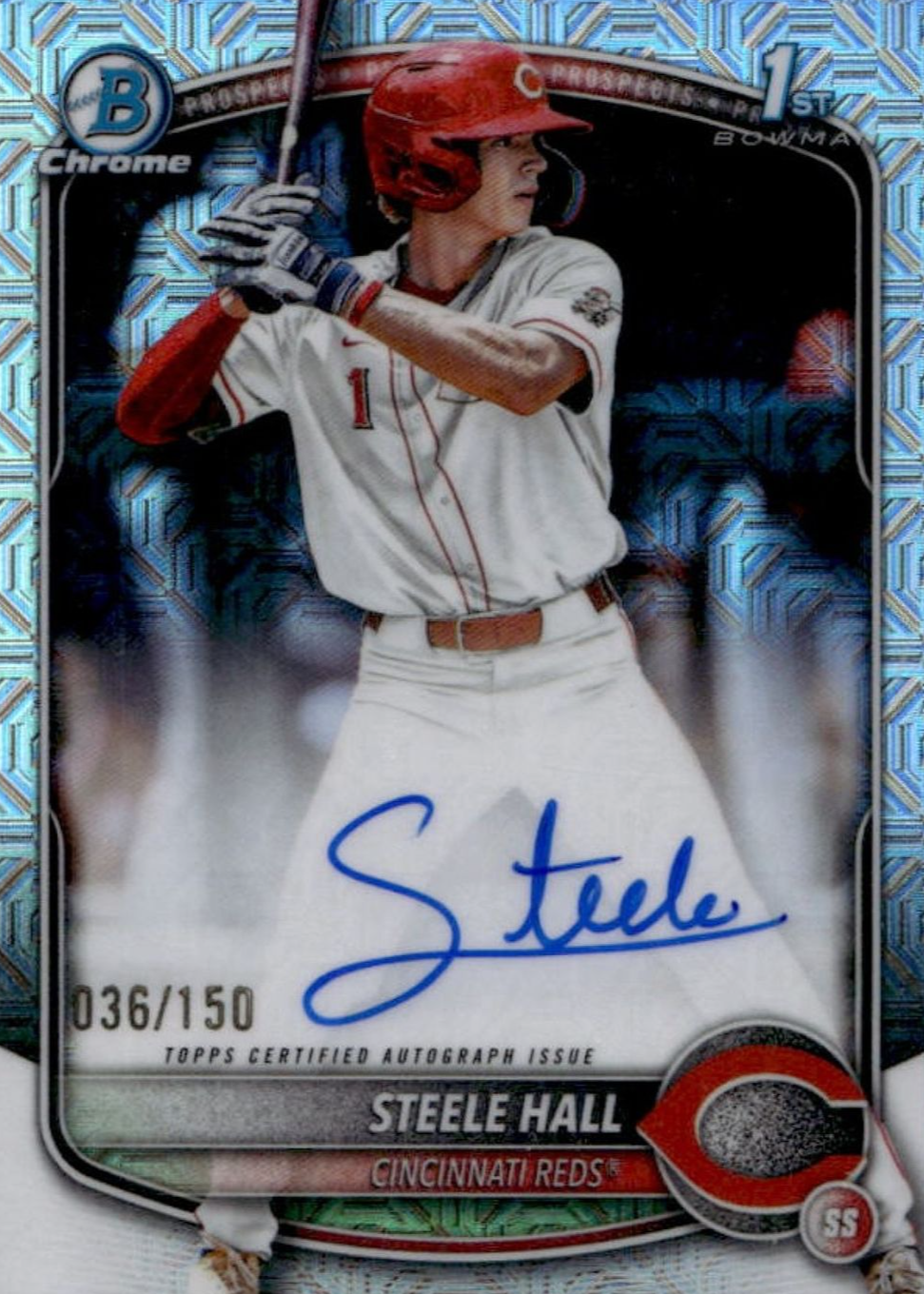 Steele Hall 2025 Bowman Draft #CPA-SHA Chrome Prospect Auto - HTA 