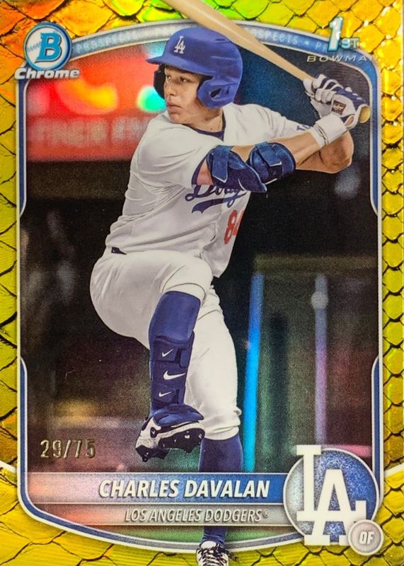 2025 Bowman Draft #BDC-96 Chrome - Yellow Reptilian Refractor /75 (1st)