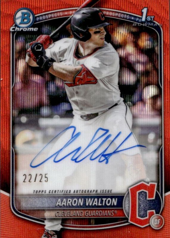 2025 Bowman Draft #CPA-AWA Chrome Prospect Auto - Orange Wave Refractor /25 (1st)