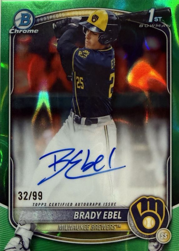 2025 Bowman Draft #CPA-BE Chrome Prospect Auto - Green Lava Refractor /99 (1st)