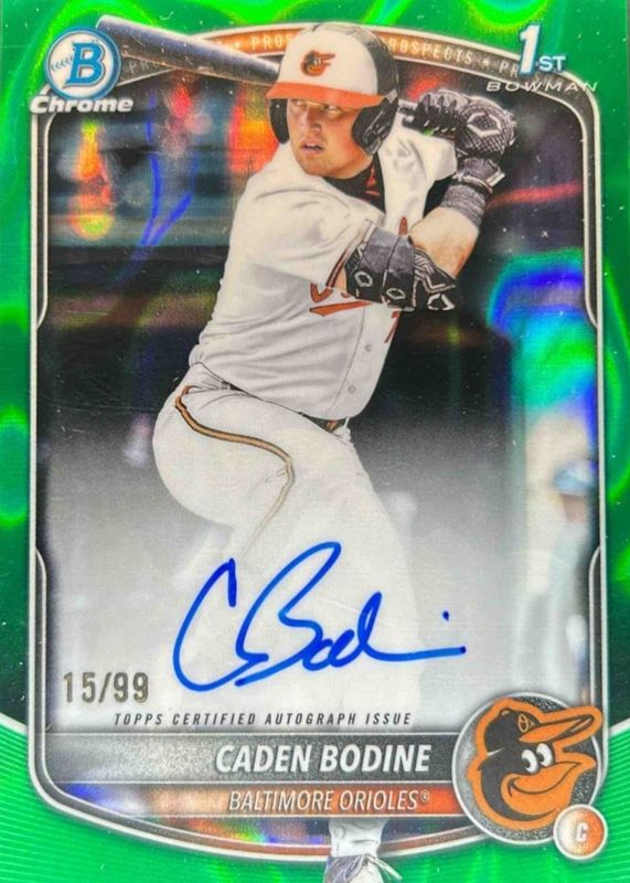 2025 Bowman Draft #CPA-CB Chrome Prospect Auto - Green Lava Refractor /99 (1st)