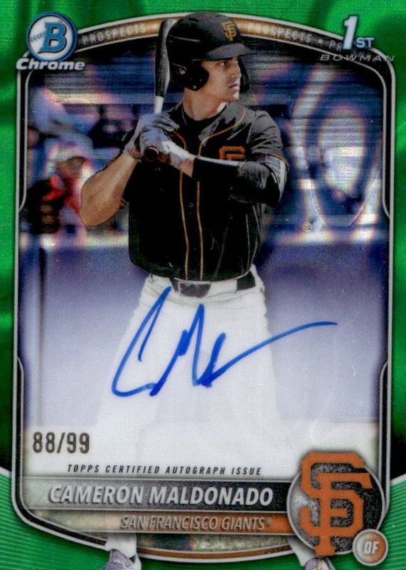 2025 Bowman Draft #CPA-CMA Chrome Prospect Auto - Green Lava Refractor /99 (1st)