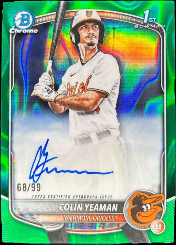 2025 Bowman Draft #CPA-CY Chrome Prospect Auto - Green Lava Refractor /99 (1st)
