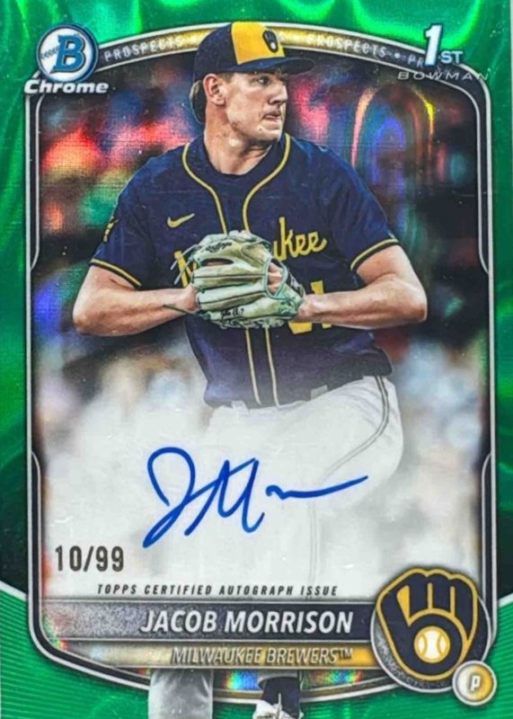 2025 Bowman Draft #CPA-JMO Chrome Prospect Auto - Green Lava Refractor /99 (1st)