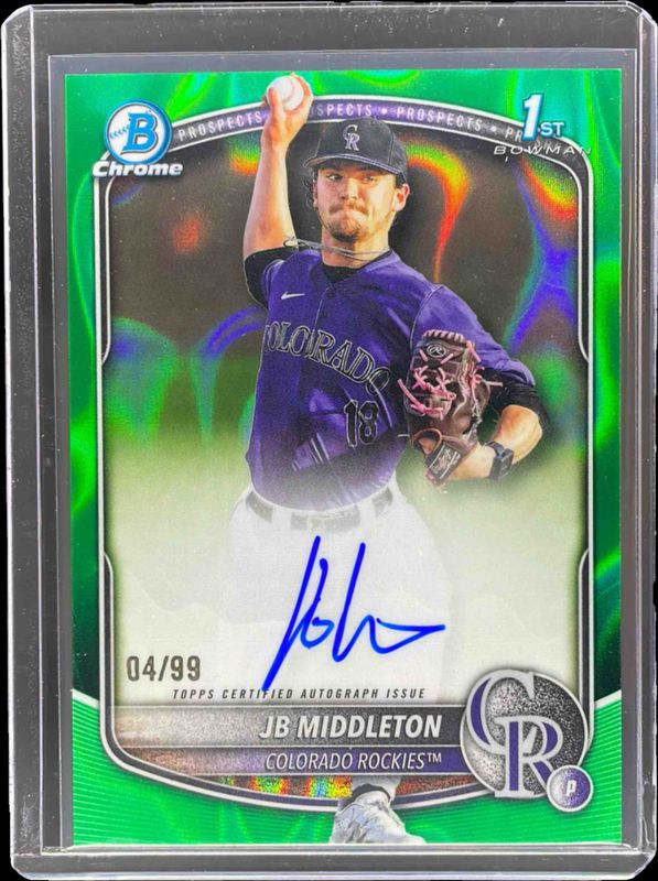 2025 Bowman Draft #CPA-JM Chrome Prospect Auto - Green Lava Refractor /99 (1st)