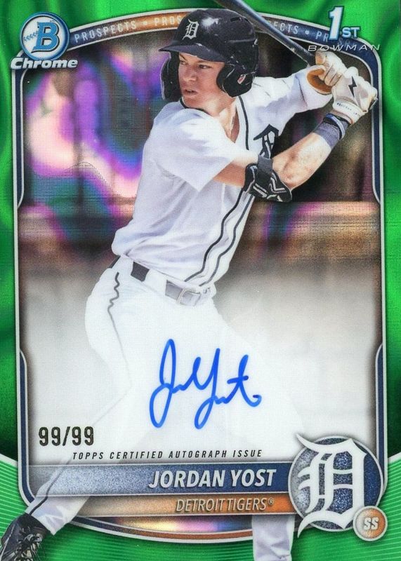 2025 Bowman Draft #CPA-JY Chrome Prospect Auto - Green Lava Refractor /99 (1st)