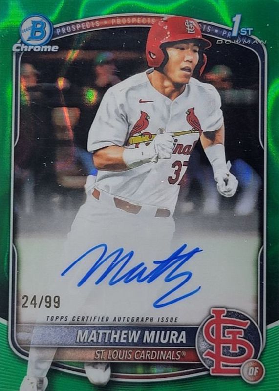 2025 Bowman Draft #CPA-MMI Chrome Prospect Auto - Green Lava Refractor /99 (1st)