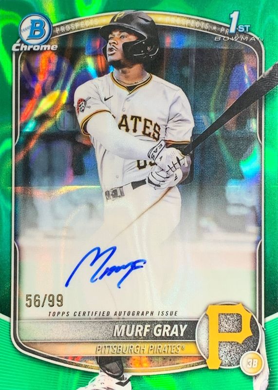 2025 Bowman Draft #CPA-MG Chrome Prospect Auto - Green Lava Refractor /99 (1st)