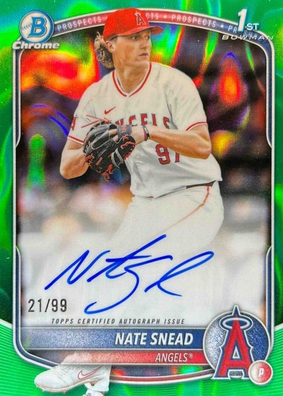2025 Bowman Draft #CPA-NSN Chrome Prospect Auto - Green Lava Refractor /99 (1st)