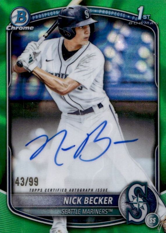 2025 Bowman Draft #CPA-NB Chrome Prospect Auto - Green Lava Refractor /99 (1st)