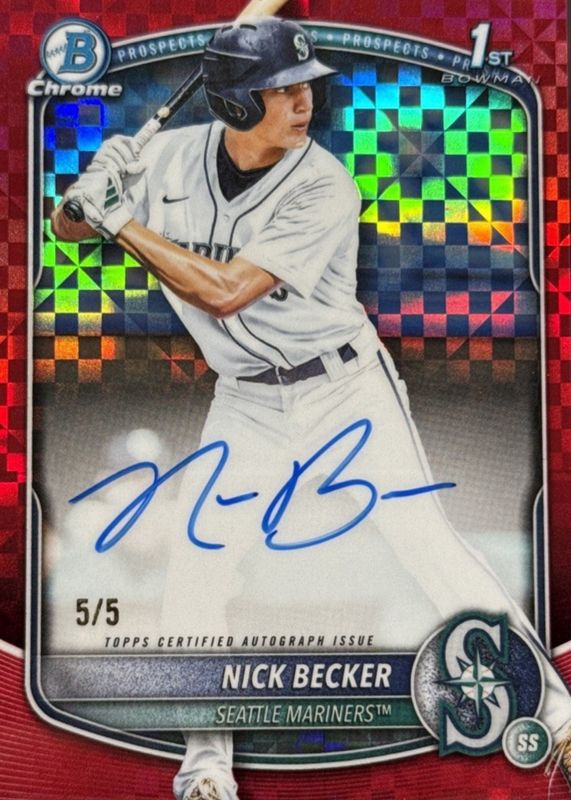 2025 Bowman Draft #CPA-NB Chrome Prospect Auto - Red X-Fractor /5 (1st)