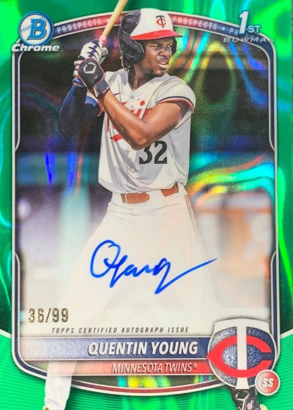 2025 Bowman Draft #CPA-QY Chrome Prospect Auto - Green Lava Refractor /99 (1st)
