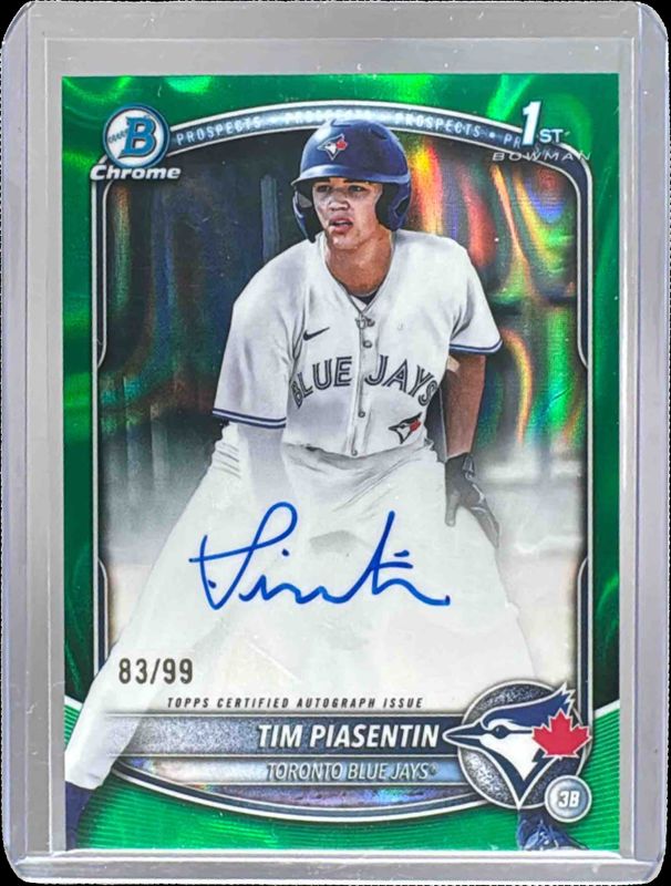 2025 Bowman Draft #CPA-TP Chrome Prospect Auto - Green Lava Refractor /99 (1st)