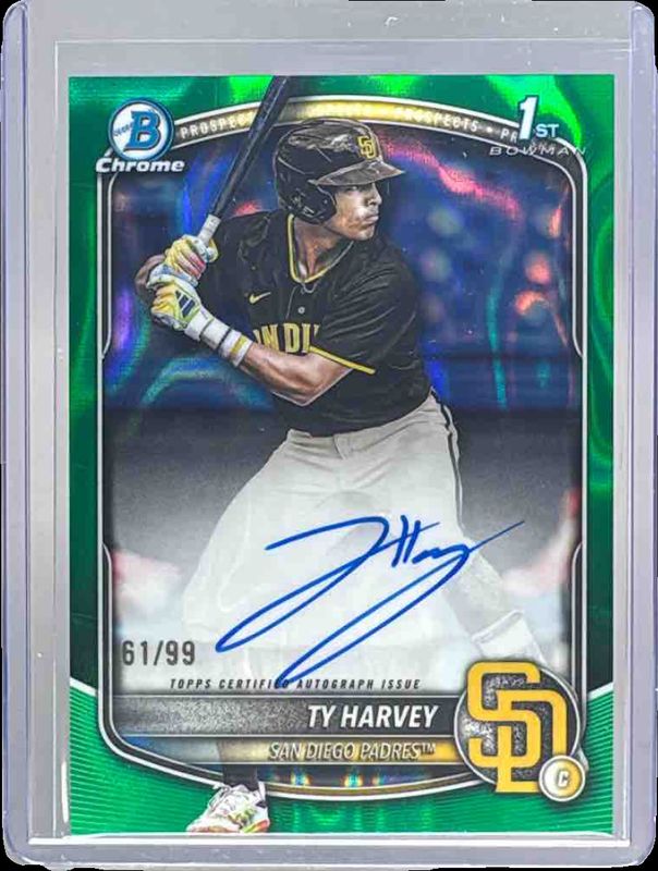 2025 Bowman Draft #CPA-TH Chrome Prospect Auto - Green Lava Refractor /99 (1st)